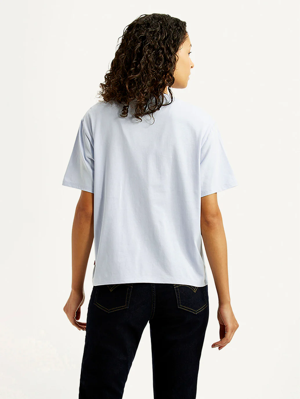 Women's Brand Logo Light Blue Relaxed Fit T-shirt - Image 2