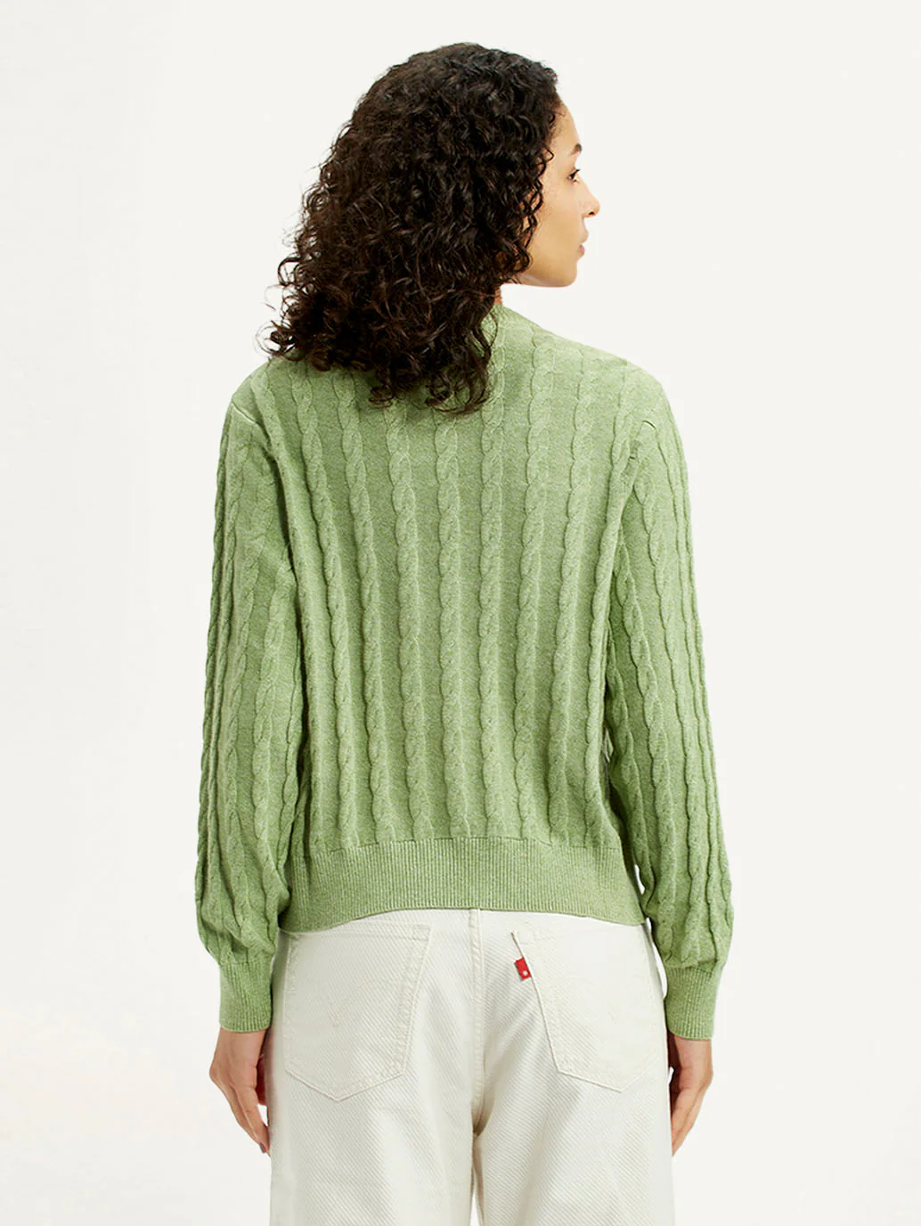 Women's Brand Logo Light Green Crew Neck Sweater - Image 2