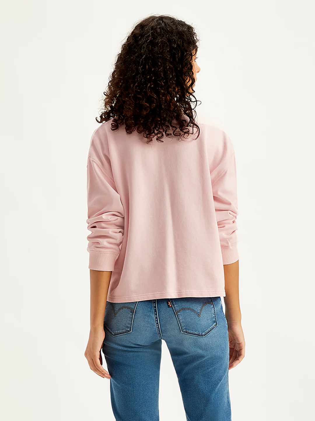 Women's Brand Logo Light-Pink Crew Neck Sweatshirt - Image 2