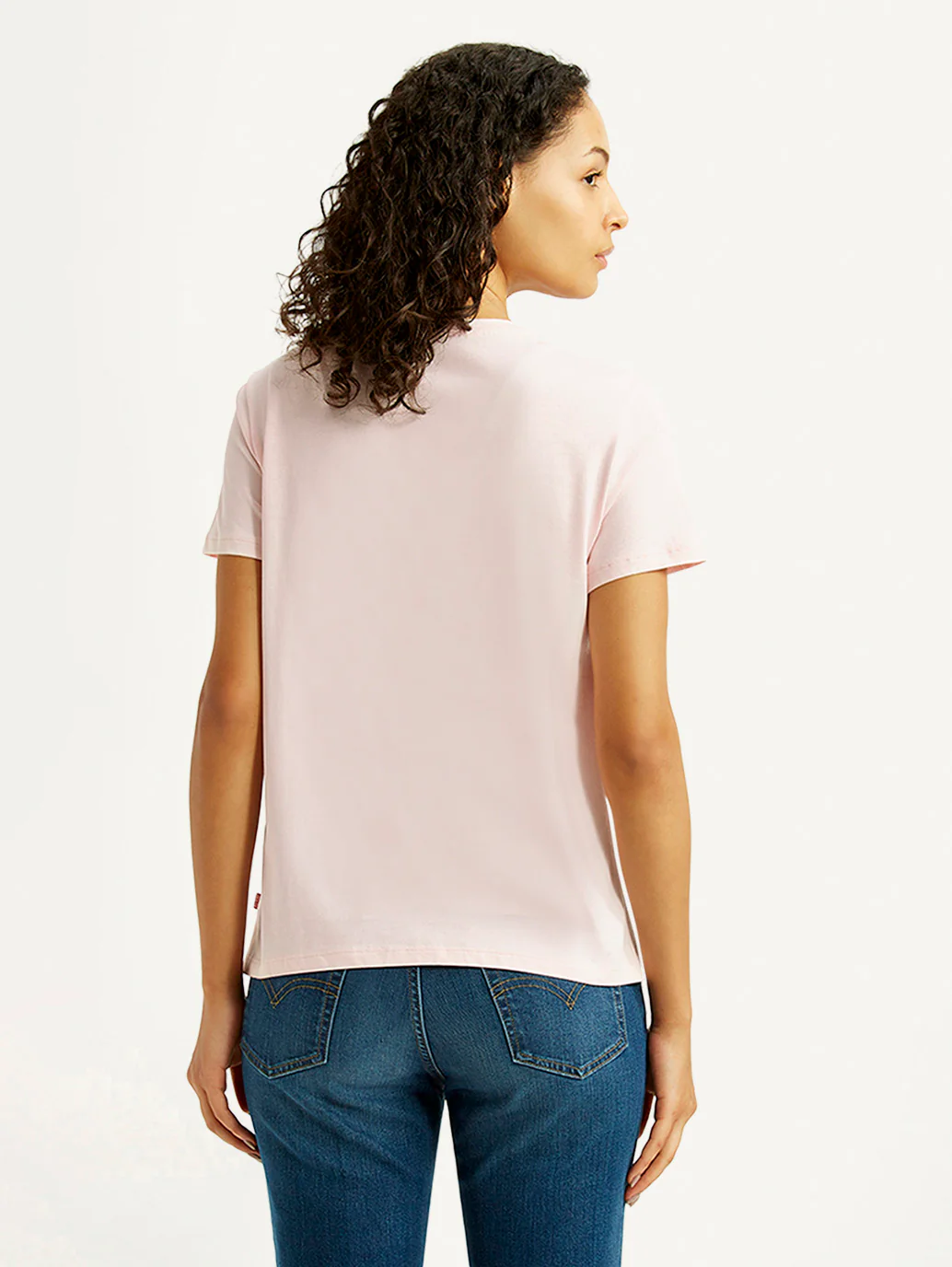 Women's Brand Logo Light Pink Crew Neck T-shirt - Image 2