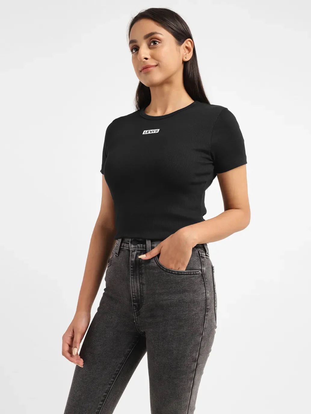 Women's Brand Logo Regular Fit T-shirt