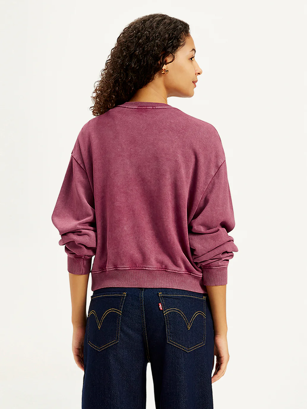 Women's Brand Logo Maroon Crew Neck Sweatshirt - Image 5