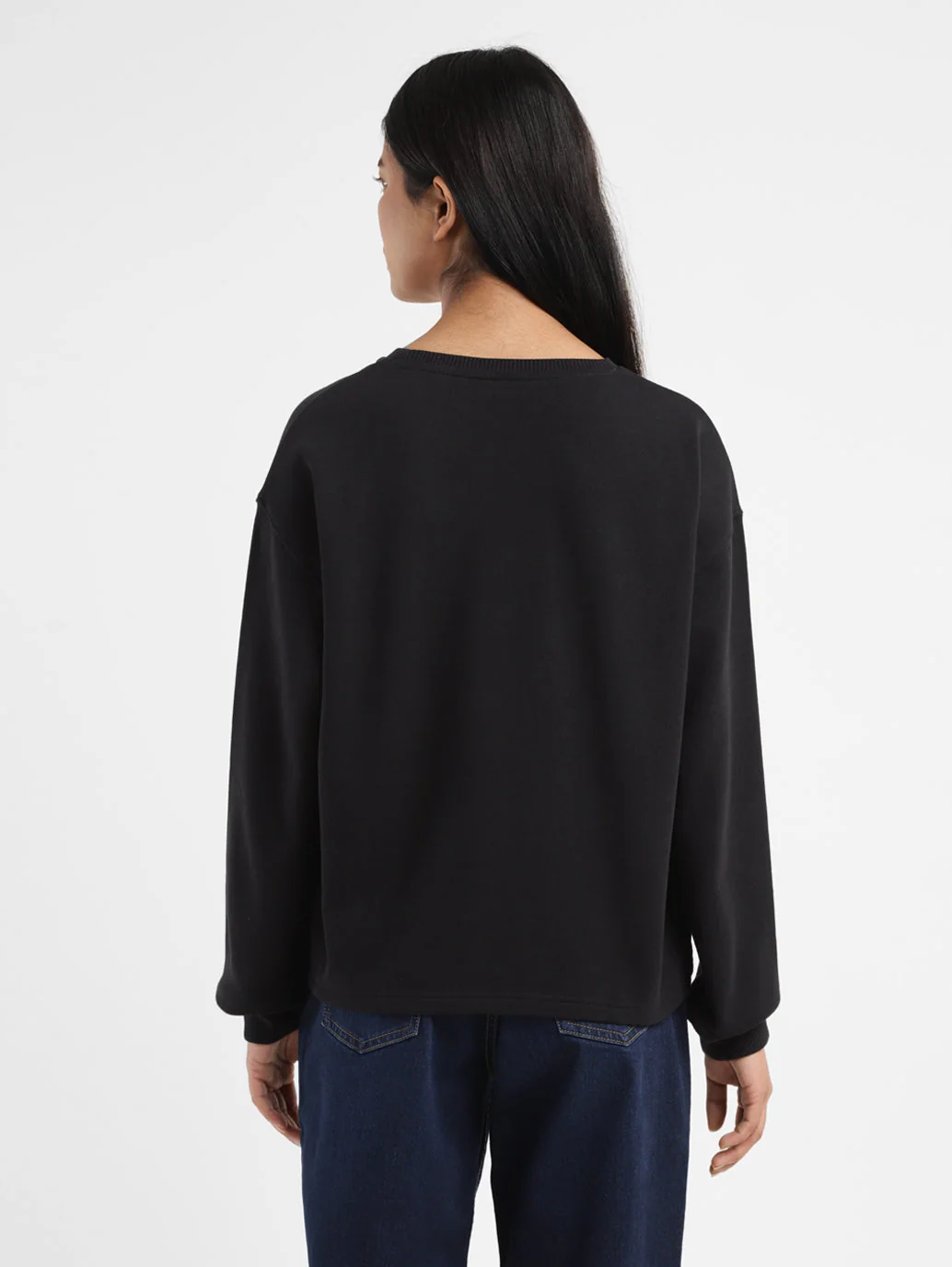 Women's Brand Logo Black Crew Neck Sweatshirt - Image 3