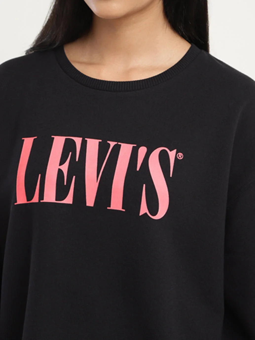 Women's Brand Logo Black Crew Neck Sweatshirt - Image 5