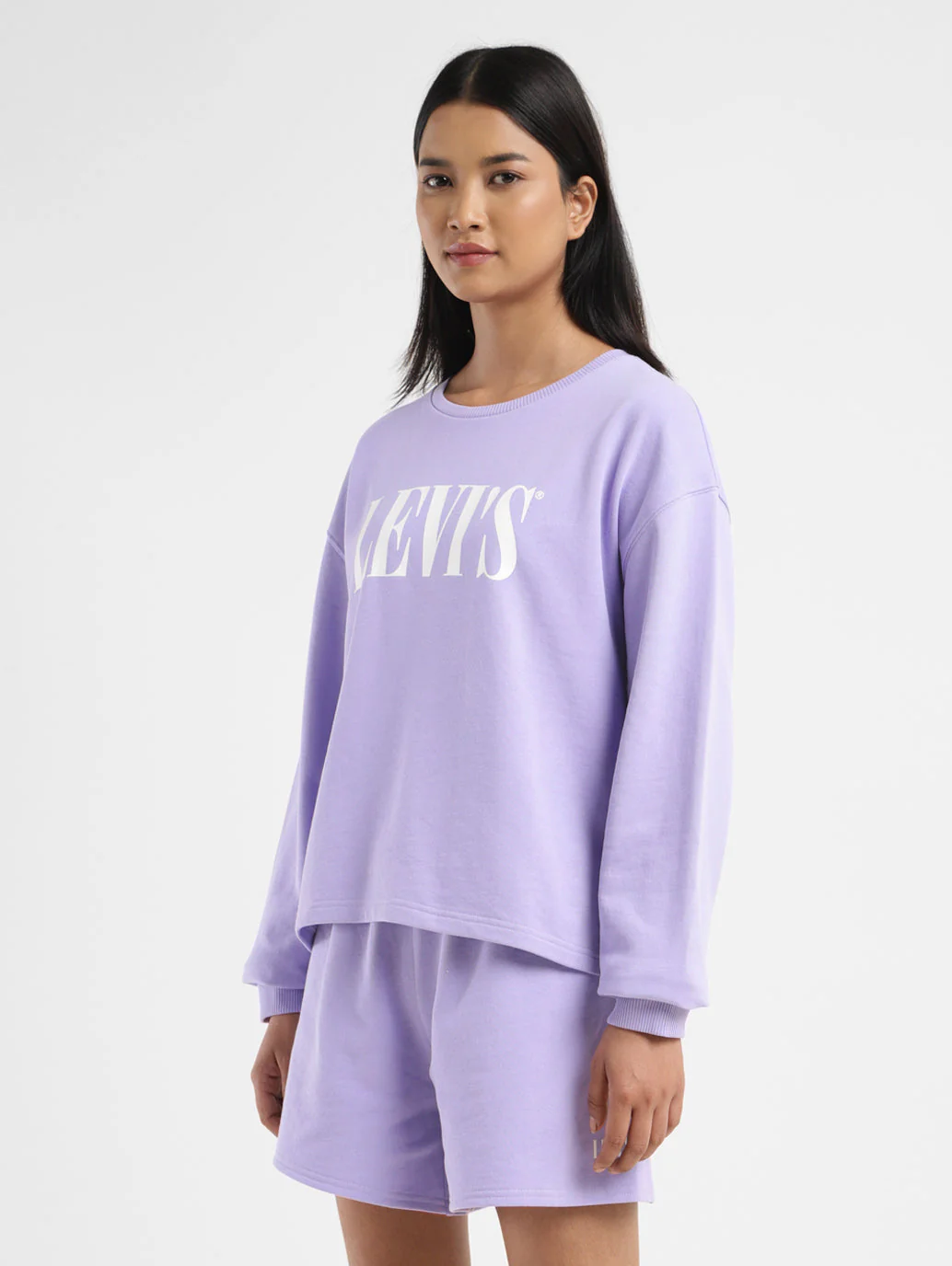 Women's Brand Logo Lilac Crew Neck Sweatshirt - Image 4