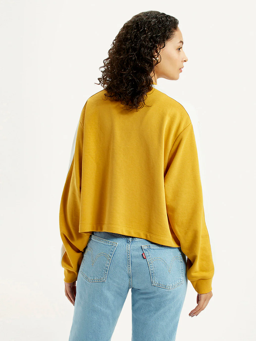 Women's Brand Logo Yellow Crew Neck Sweatshirt - Image 2