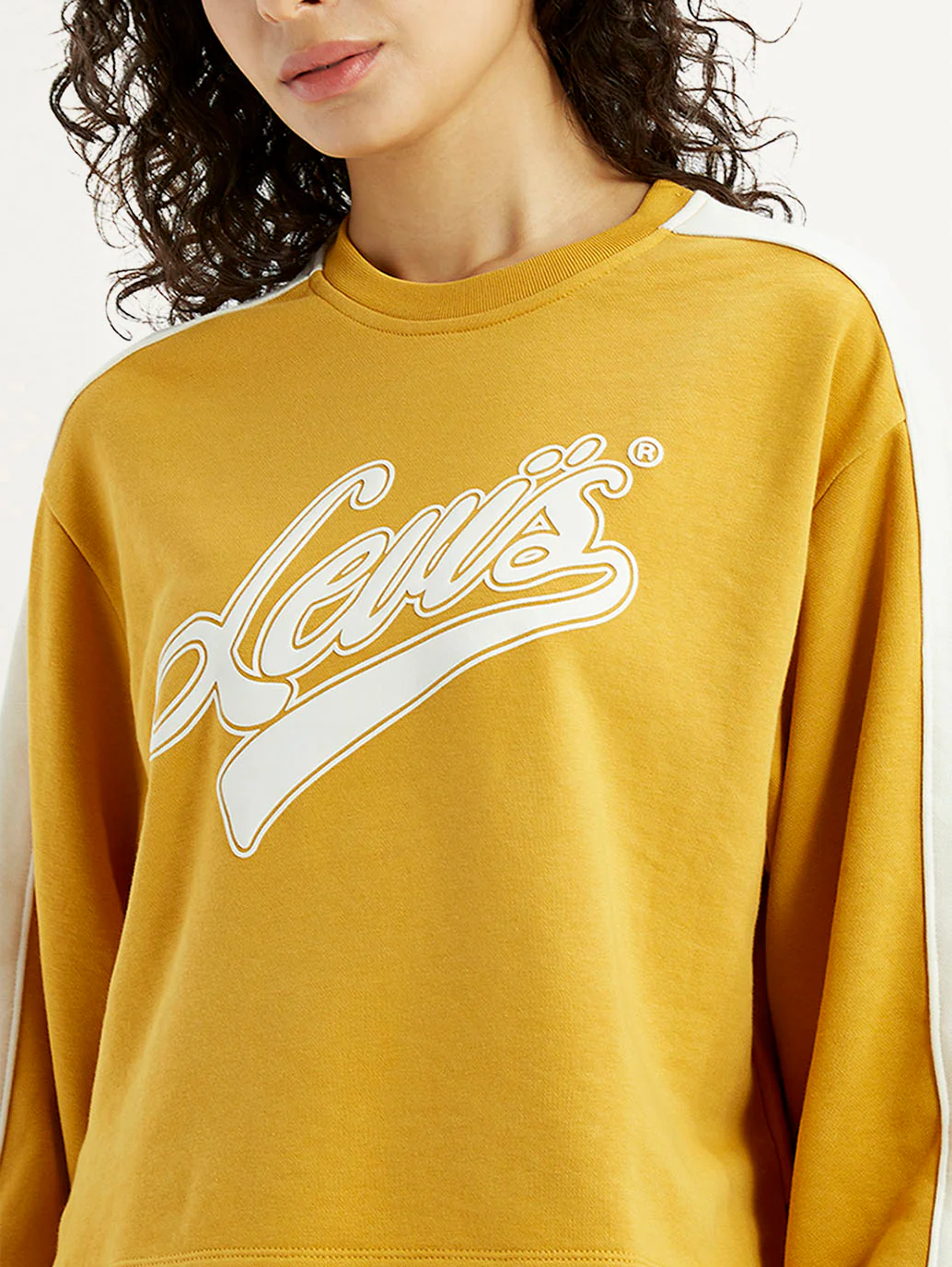 Women's Brand Logo Yellow Crew Neck Sweatshirt - Image 5