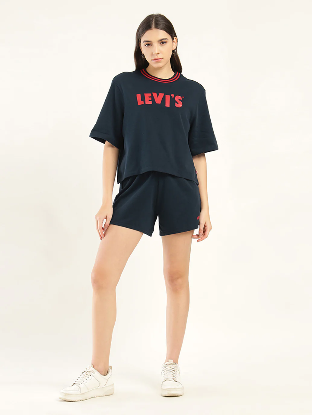 Women's Brand Logo Navy Crew Neck Co-ord Set - Image 2