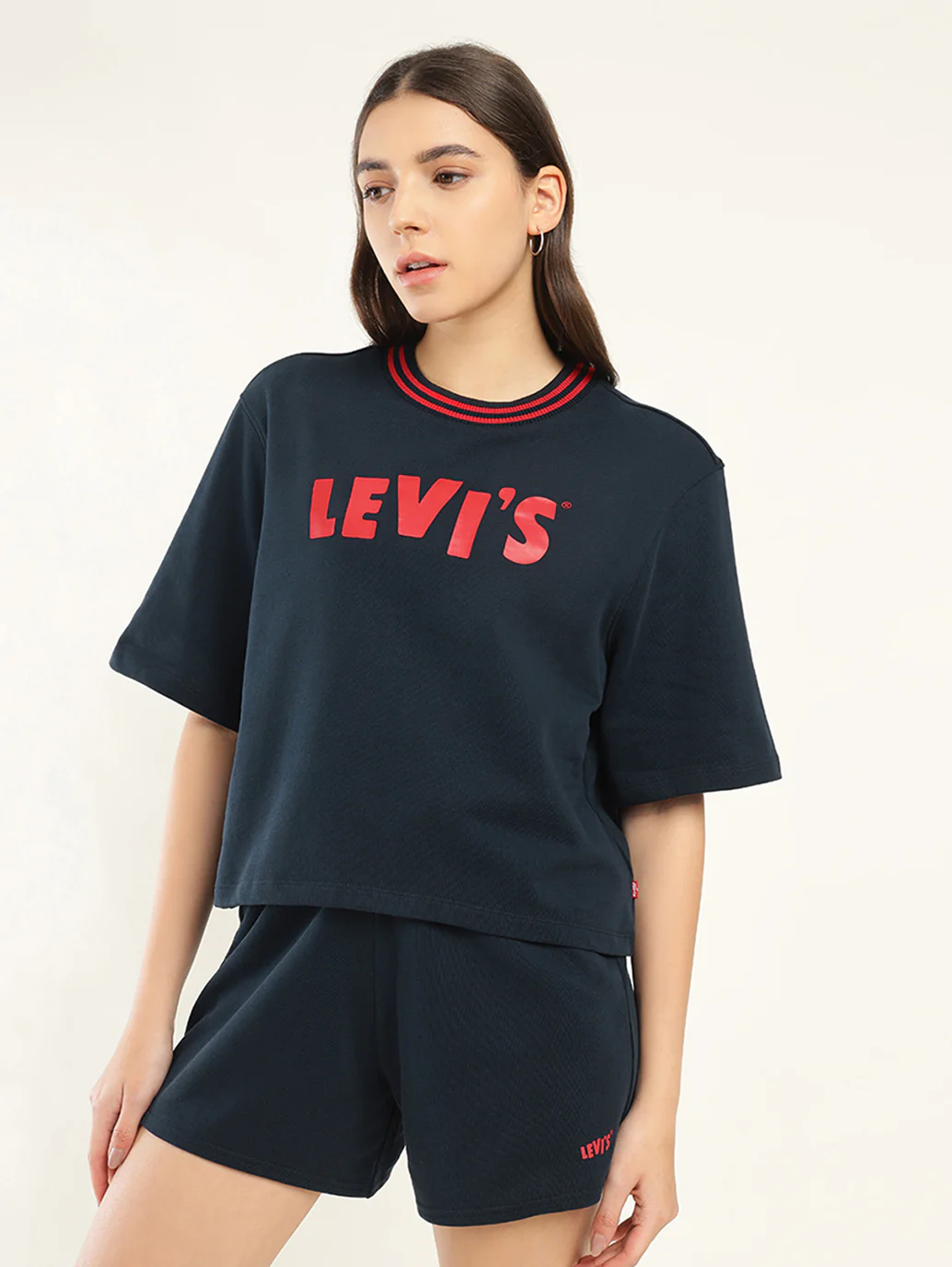 Women's Brand Logo Navy Crew Neck Co-ord Set - Image 4
