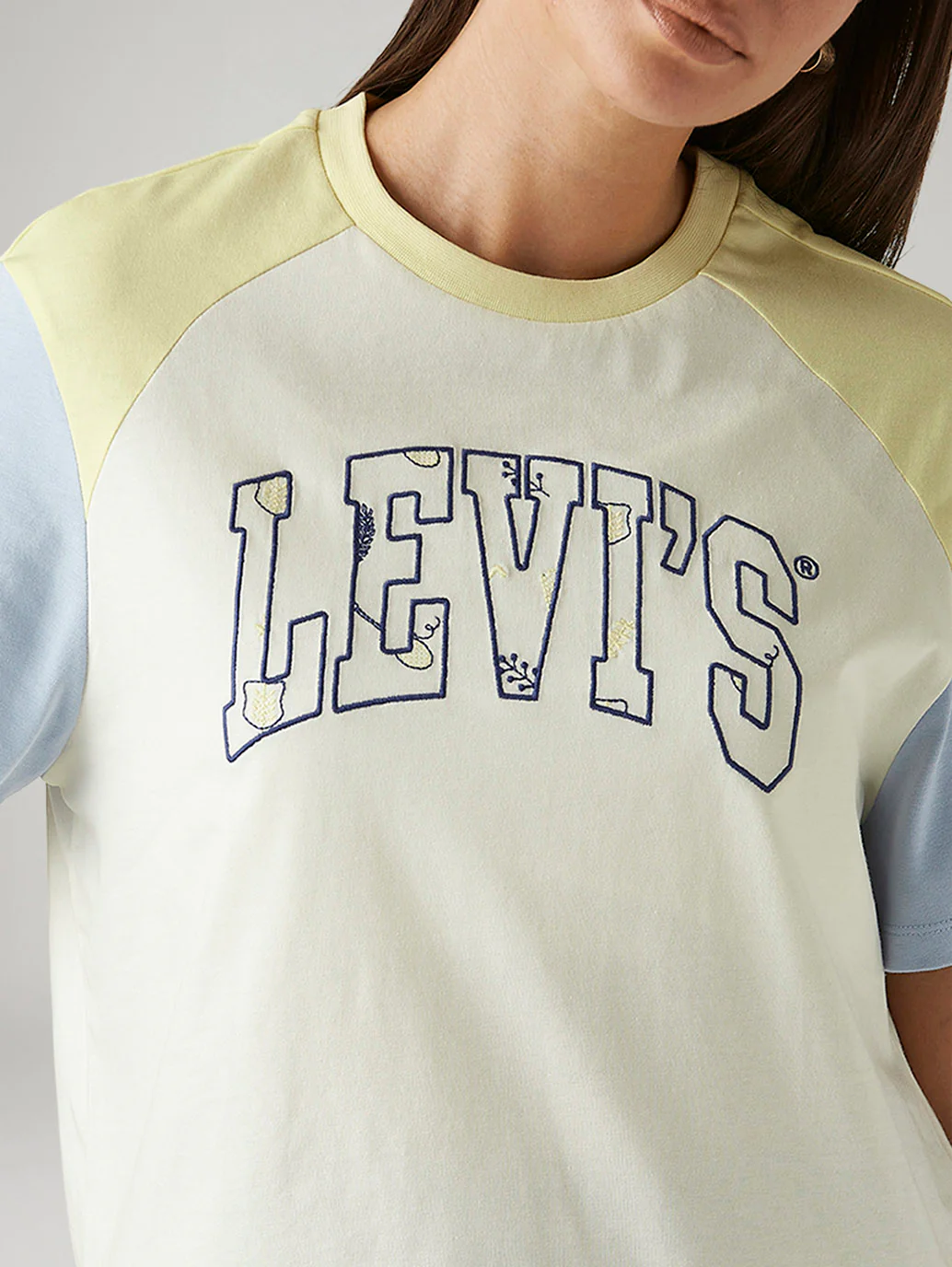 Women's Brand Logo Off White Relaxed Fit T-shirt - Image 3