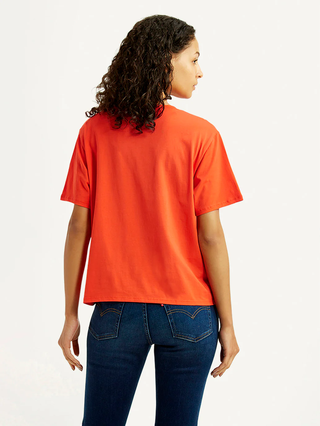 Women's Brand Logo Orange Relaxed Fit T-shirt - Image 3