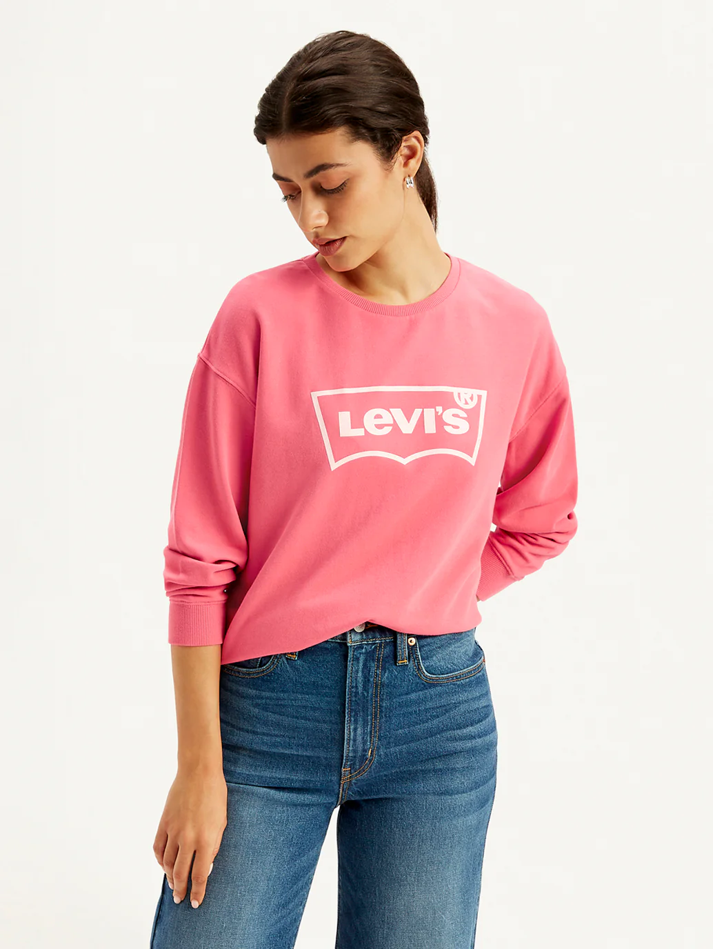 Women's Brand Logo Pink Crew Neck Sweatshirt - Image 5