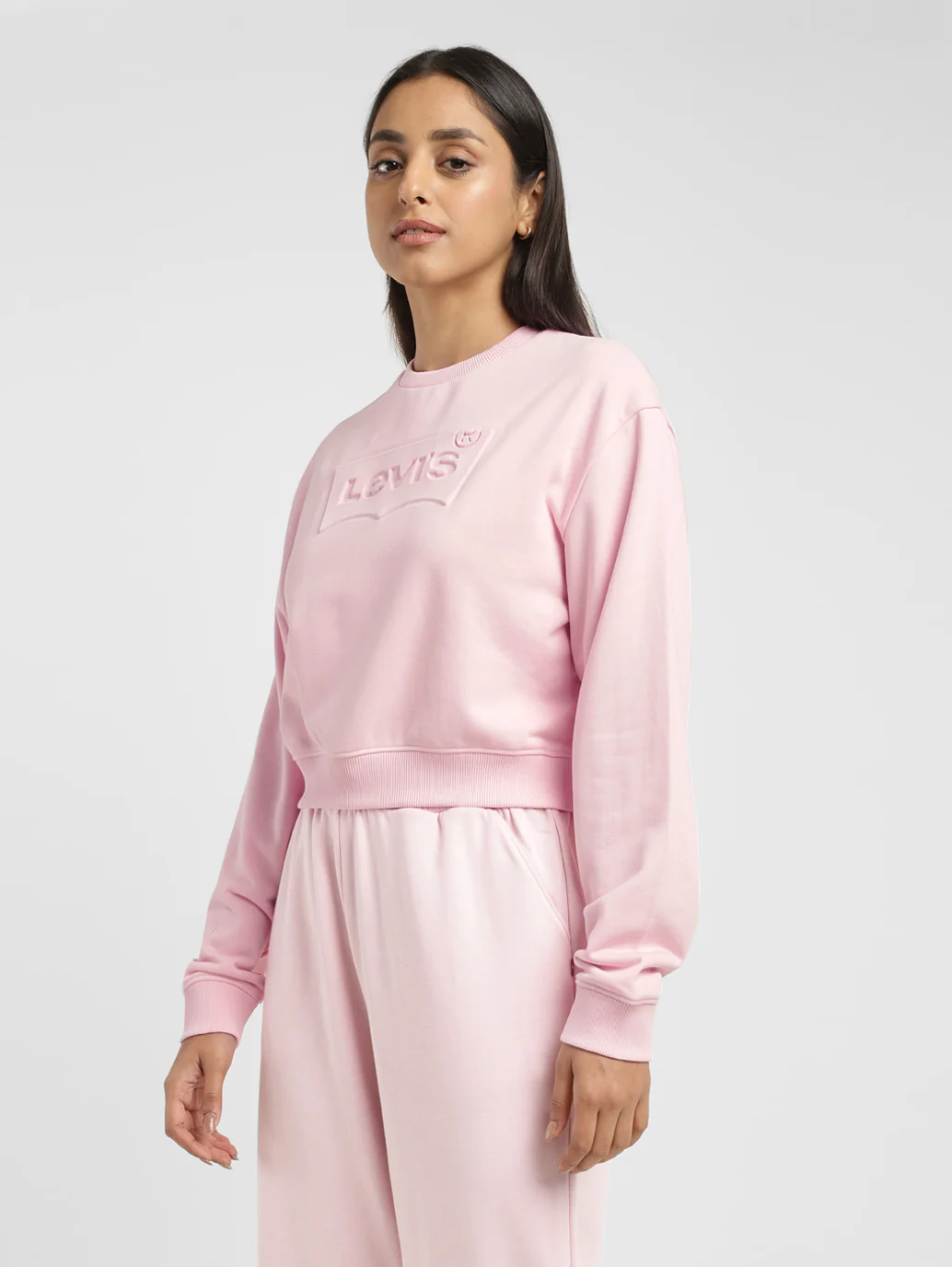 Women's Brand Logo Pink Crew Neck Sweatshirt - Image 4