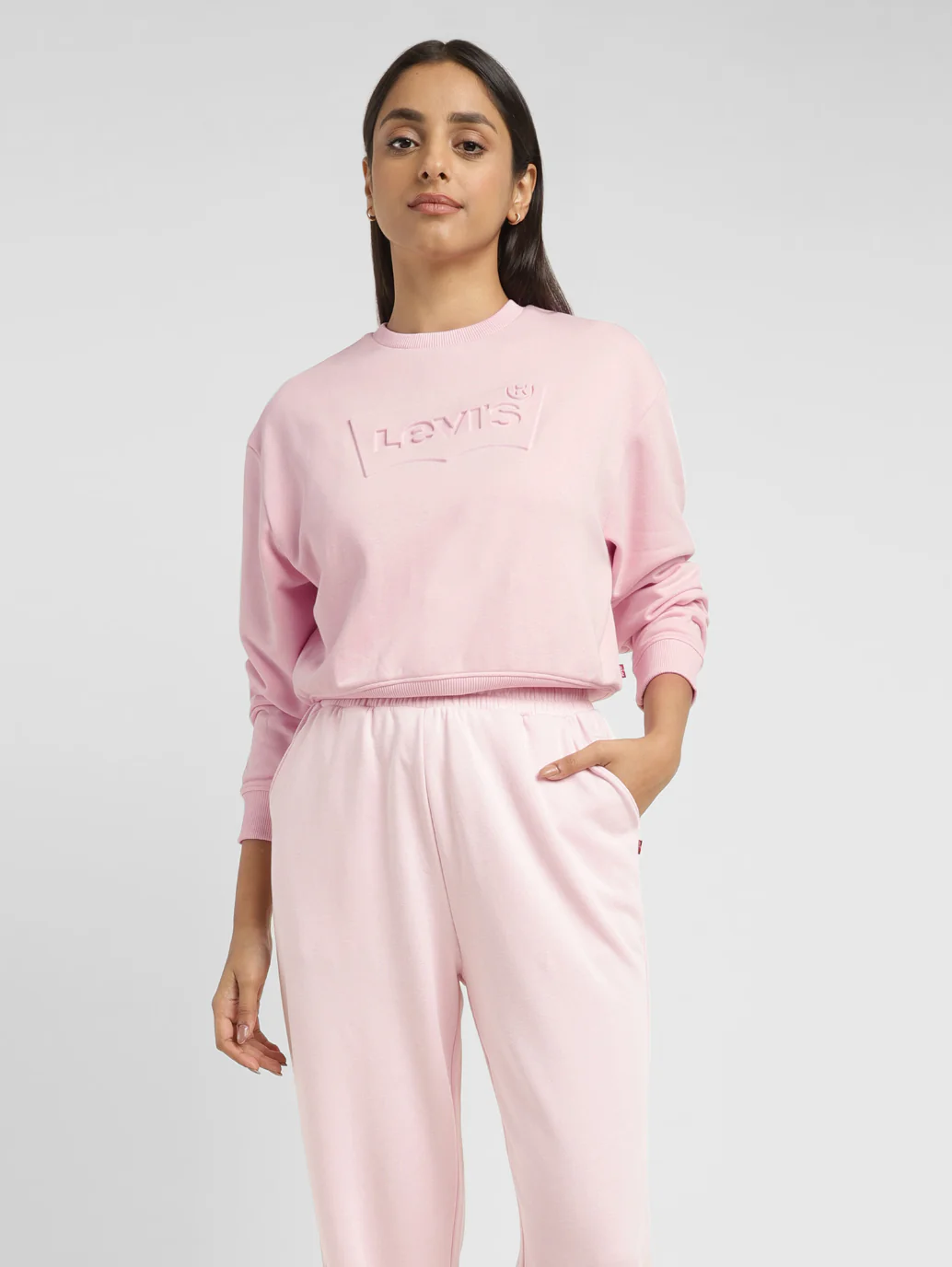 Women's Brand Logo Pink Crew Neck Sweatshirt - Image 7