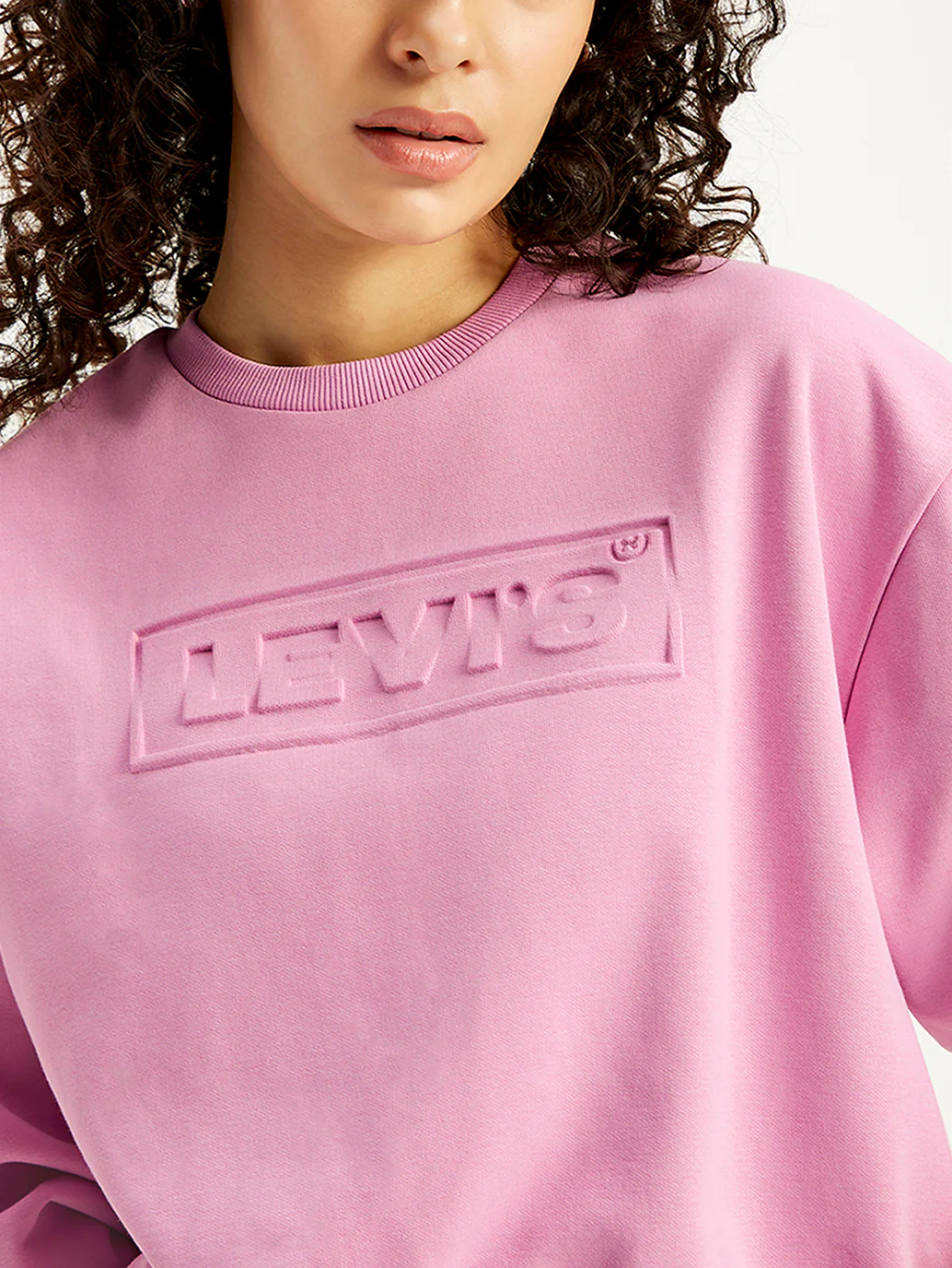 Women's Brand Logo Pink Crew Neck Sweatshirt - Image 5
