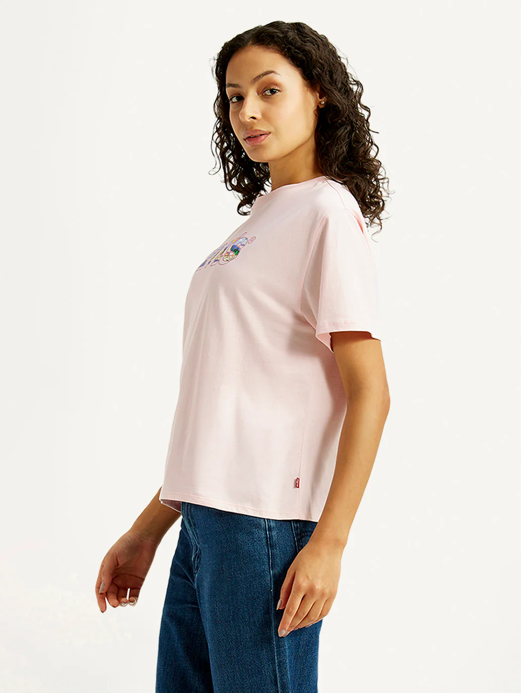 Women's Brand Logo Pink Relaxed Fit T-shirt - Image 3
