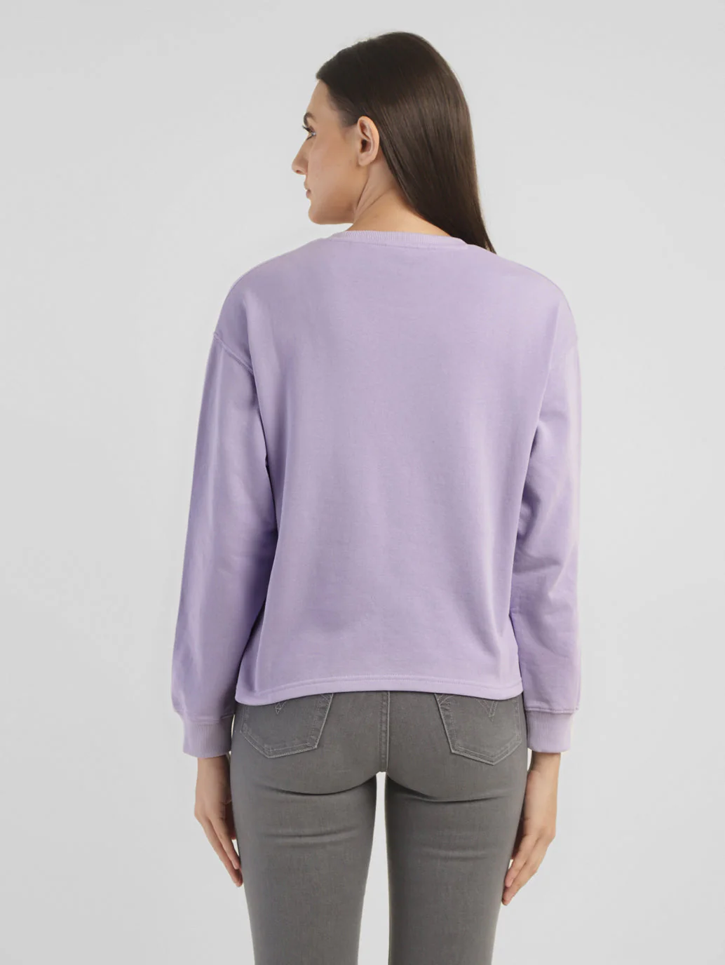 Women's Brand Logo Purple Crew Neck Sweatshirt - Image 3