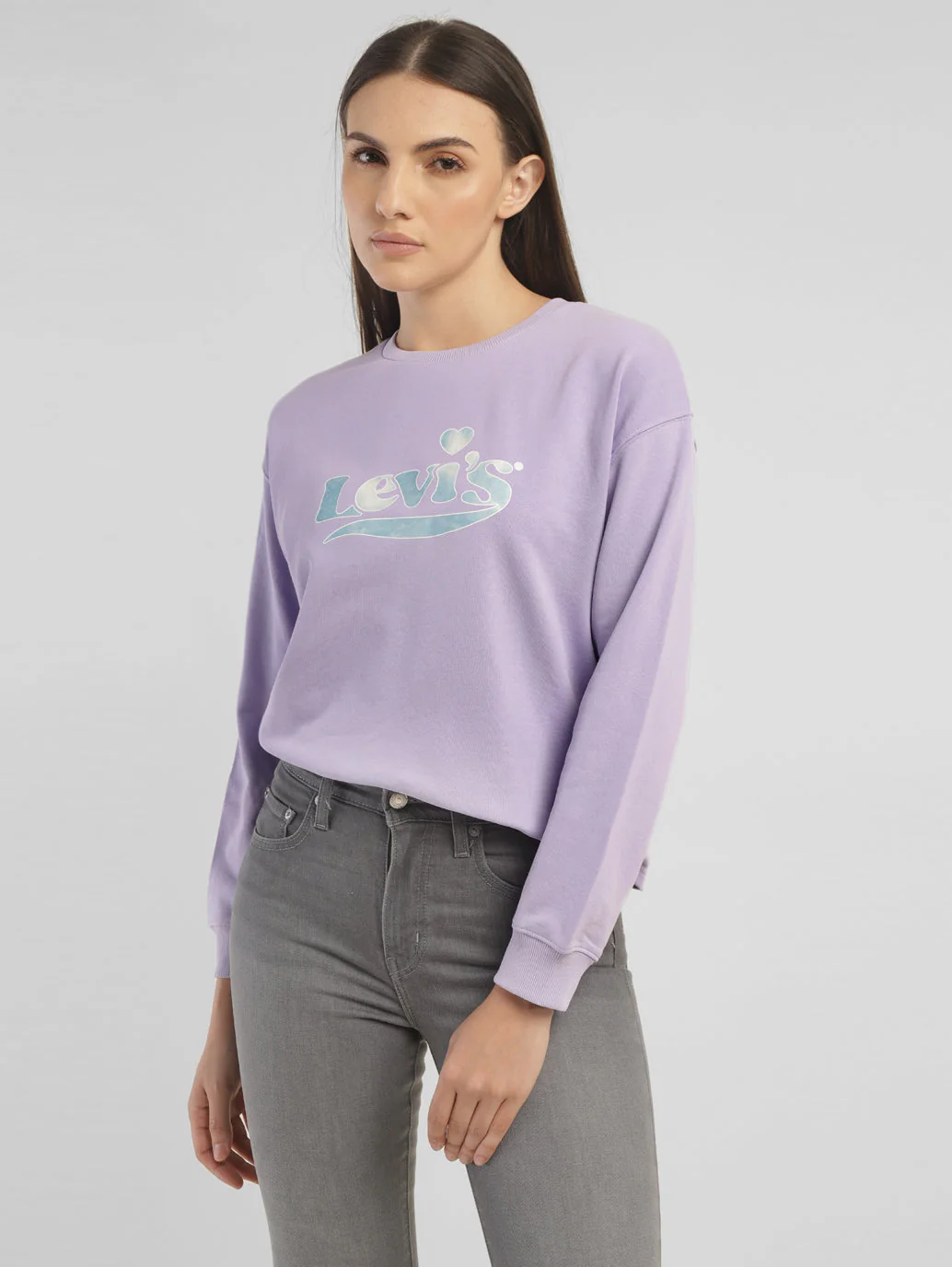 Women's Brand Logo Purple Crew Neck Sweatshirt - Image 6