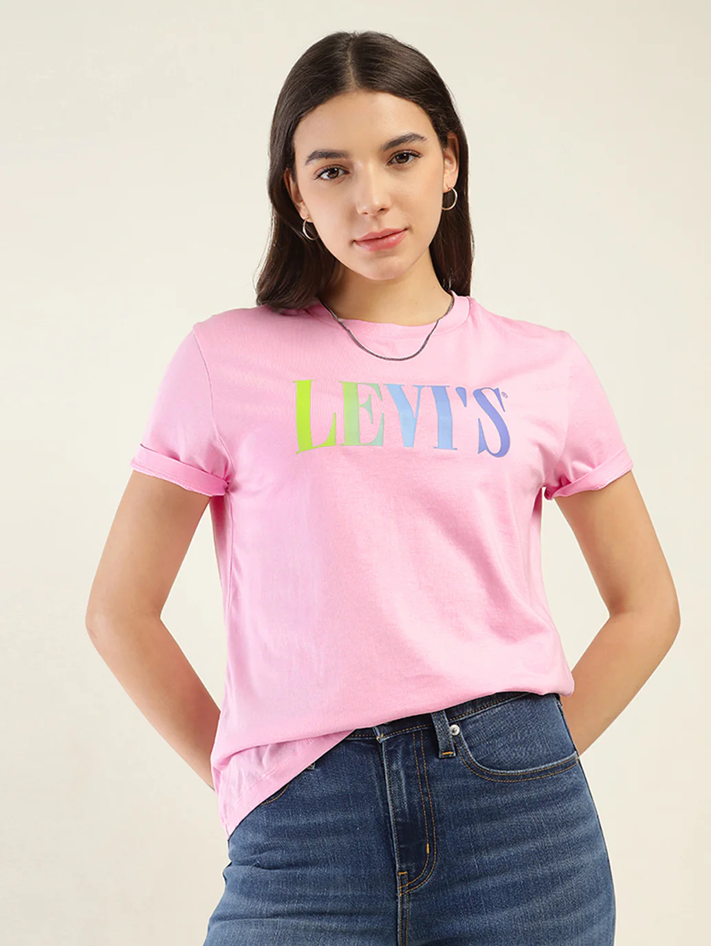 Women's Brand Logo Relaxed Fit T-shirt