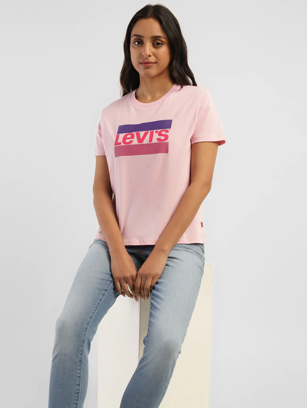 Women's Brand Logo Round Neck T-shirt - Image 7