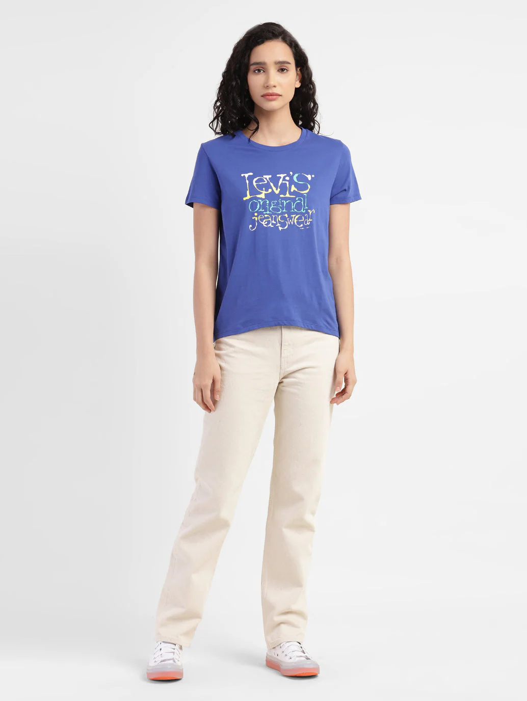 Women's Brand Logo Round Neck T-shirt - Image 5