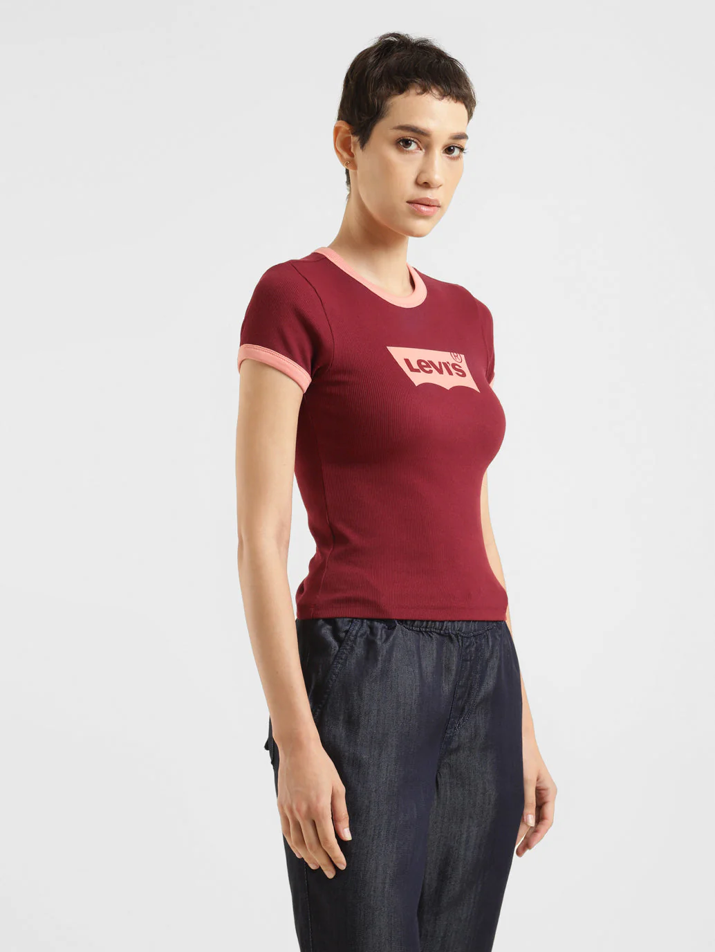 Women's Brand Logo Slim Fit T-shirt - Image 4