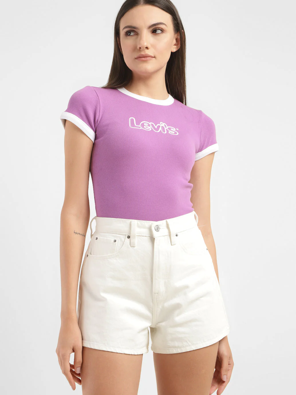 Women's Brand Logo Slim Fit T-shirt - Image 2