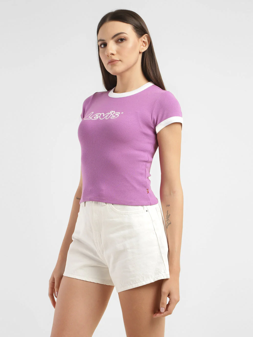 Women's Brand Logo Slim Fit T-shirt - Image 4