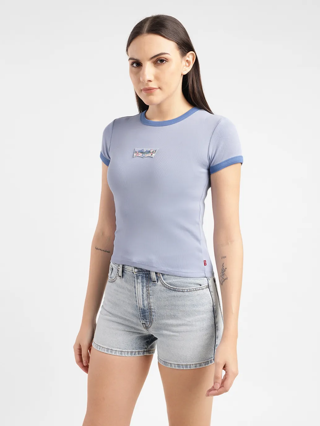 Women's Brand Logo Slim Fit T-shirt - Image 4