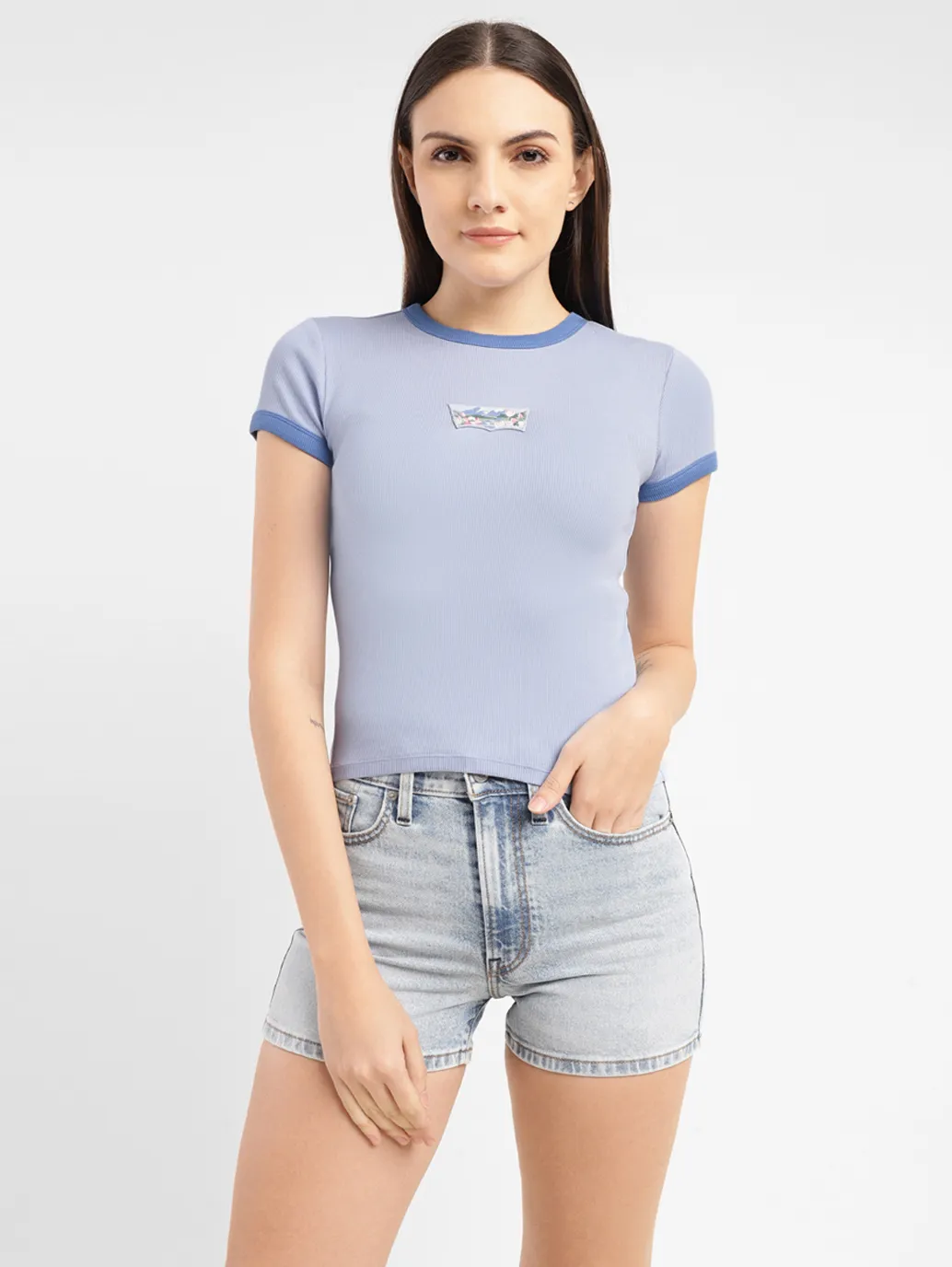 Women's Brand Logo Slim Fit T-shirt - Image 6