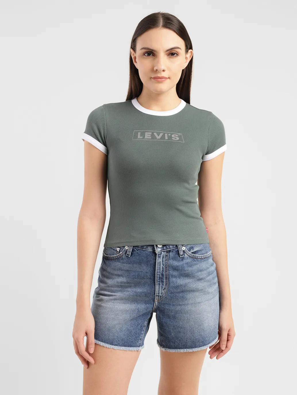 Women's Brand Logo Slim Fit T-shirt - Image 2