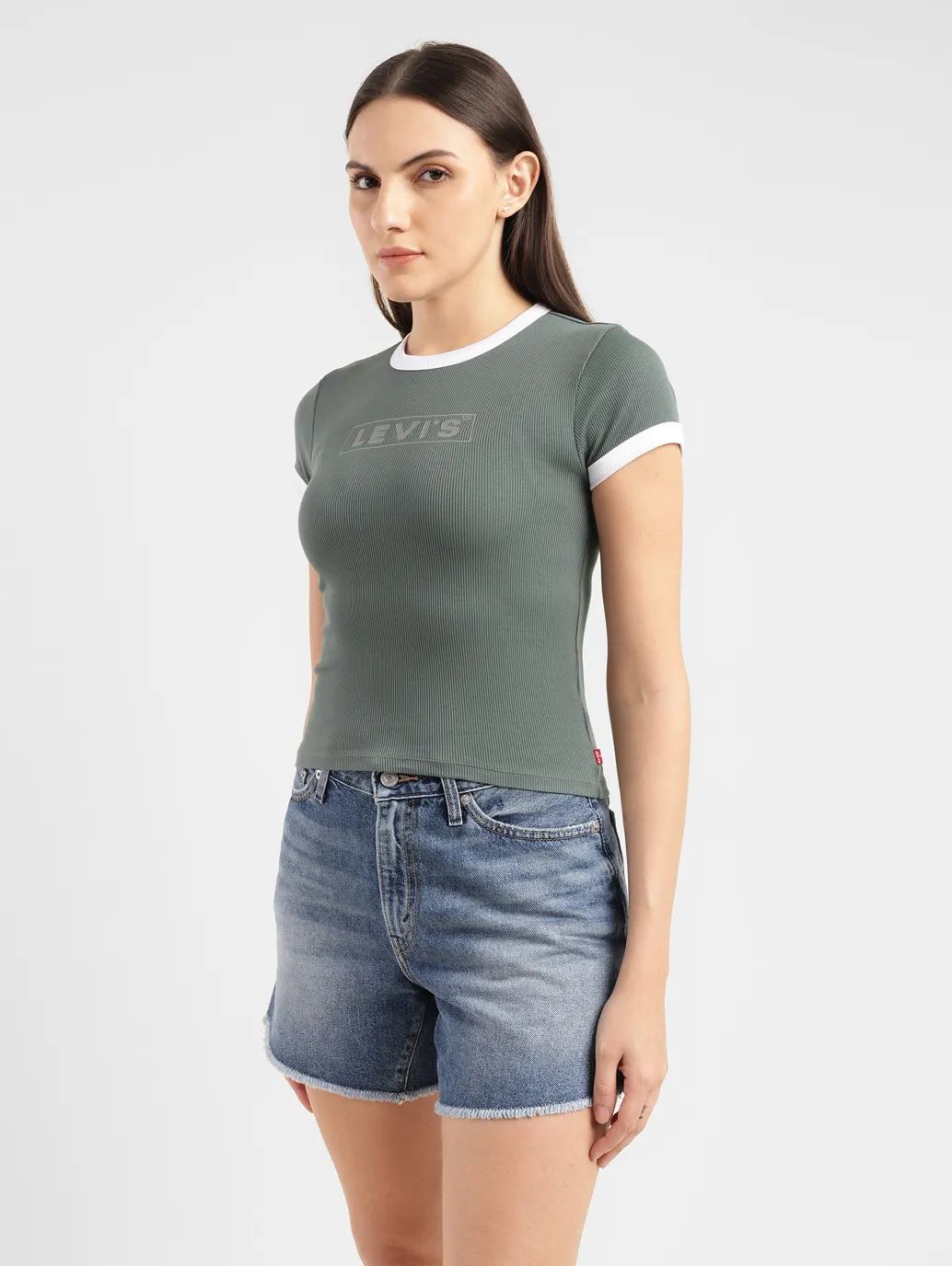 Women's Brand Logo Slim Fit T-shirt - Image 4