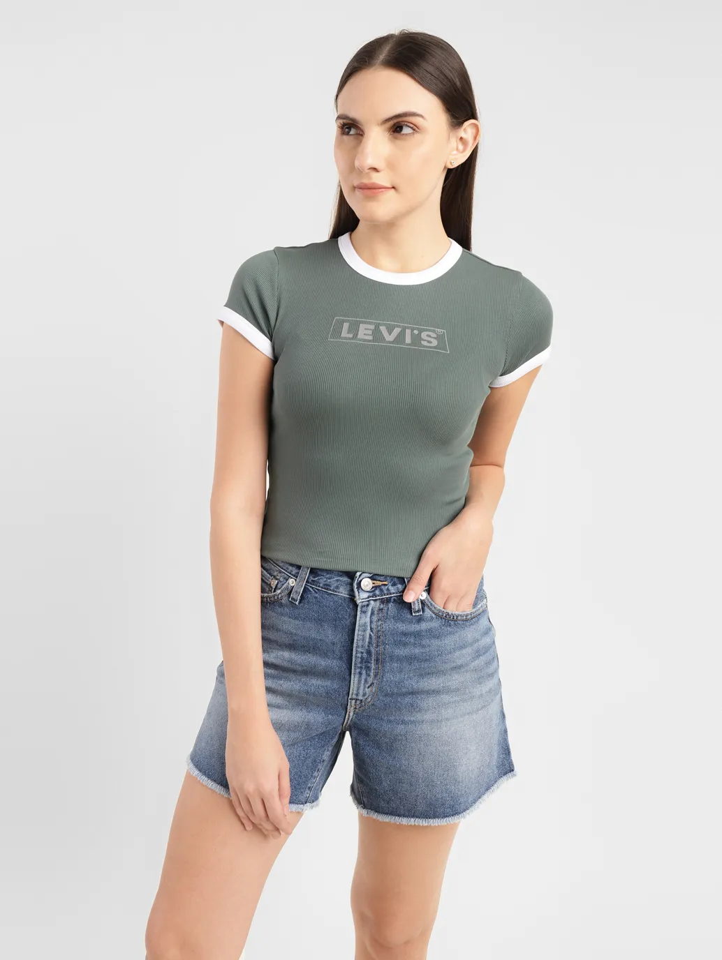 Women's Brand Logo Slim Fit T-shirt - Image 6