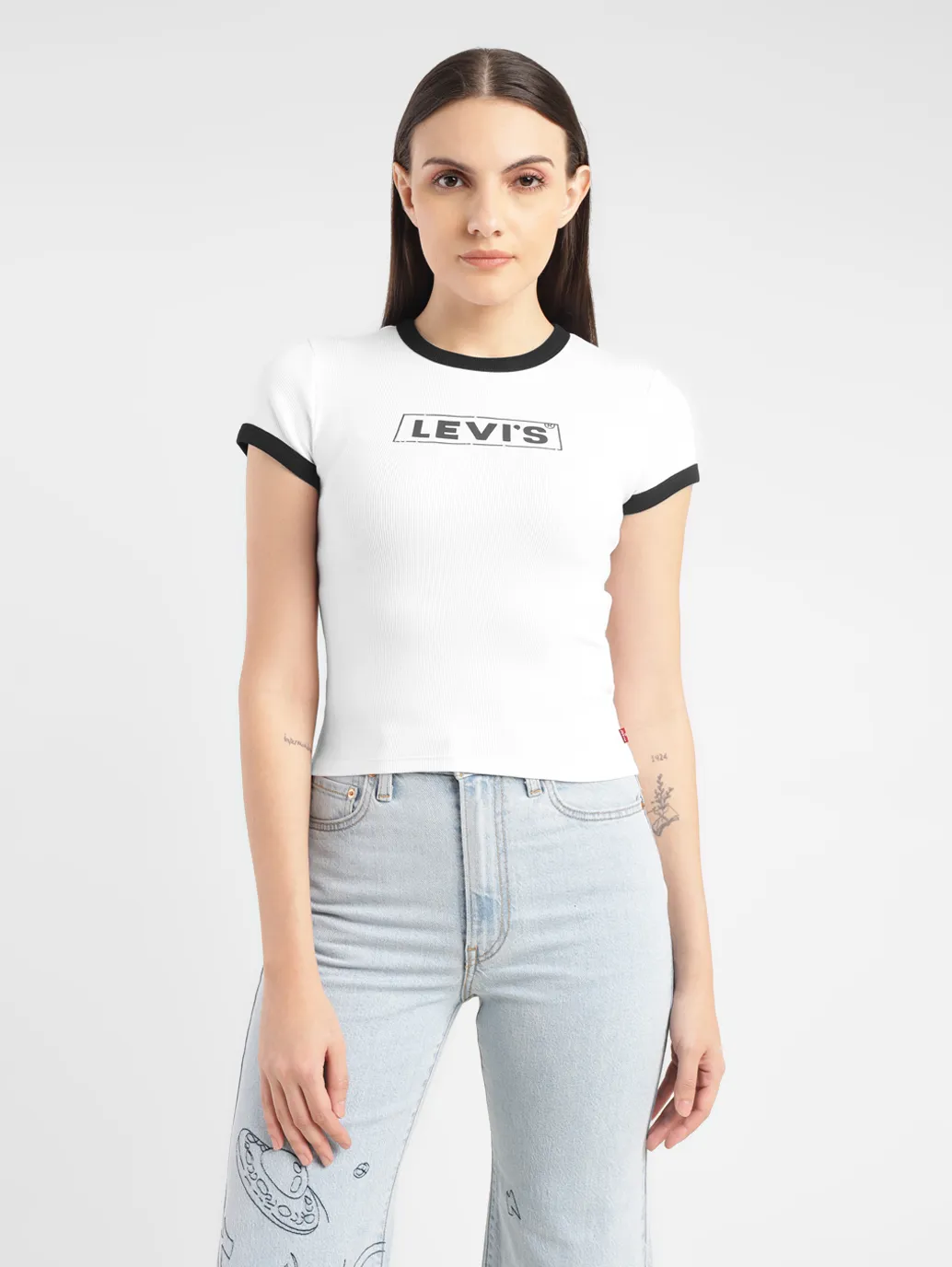 Women's Brand Logo Slim Fit T-shirt - Image 2