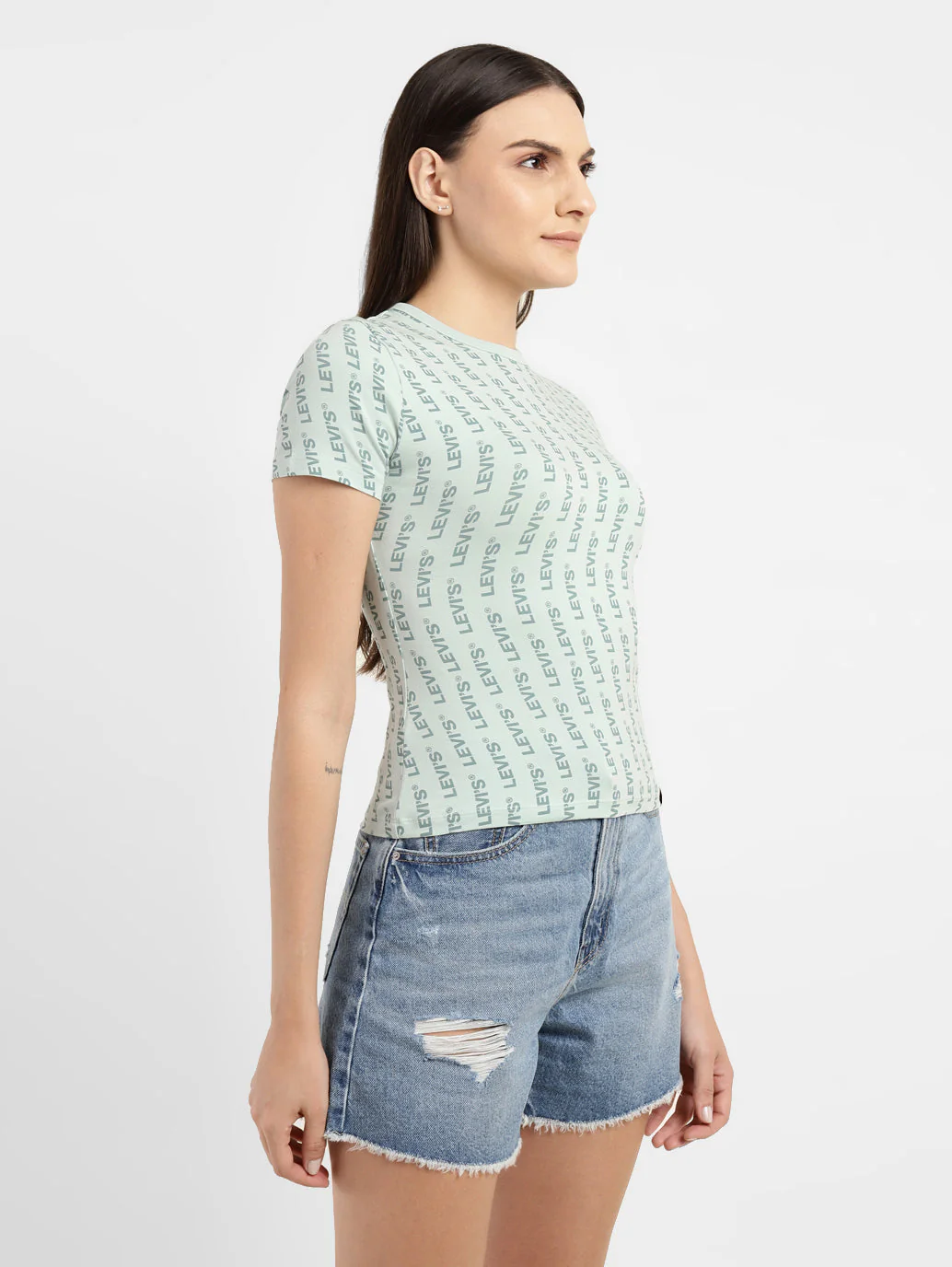 Women's Brand Logo Slim Fit T-shirt - Image 4