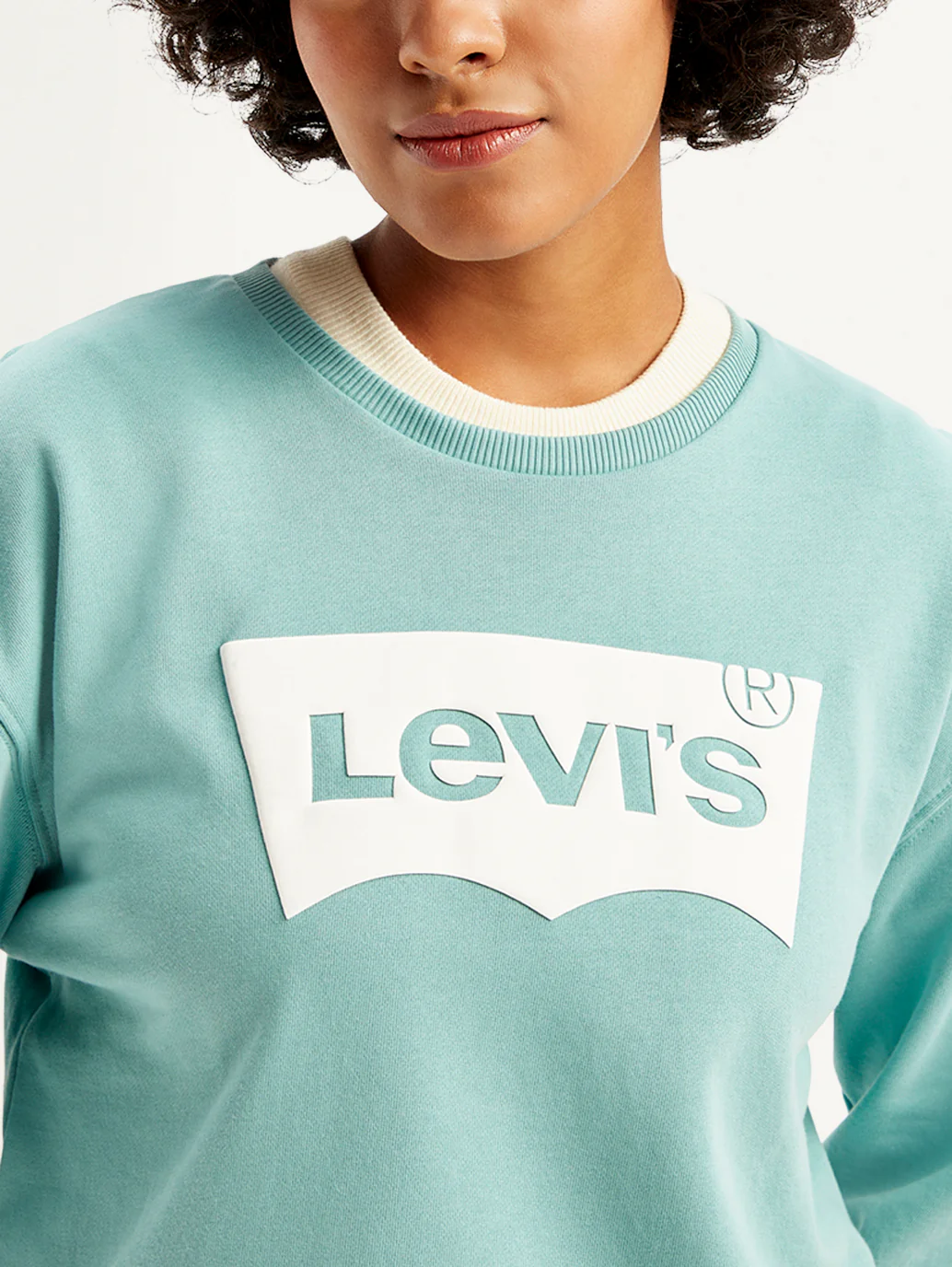 Women's Brand Logo Blue Crew Neck Sweatshirt - Image 3