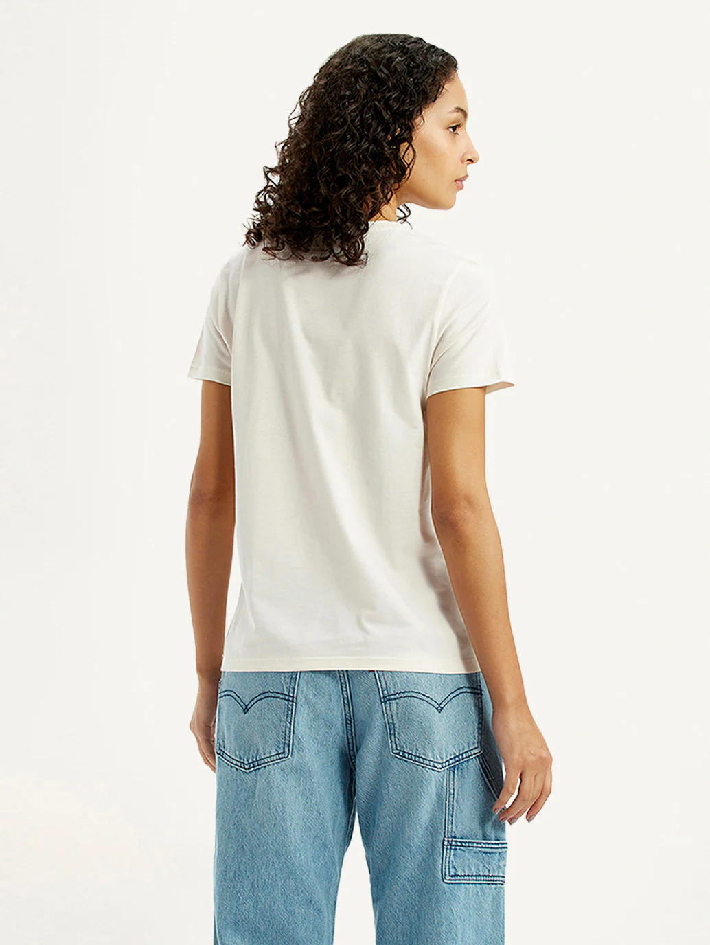 Women's Brand Logo White Crew Neck T-shirt - Image 2