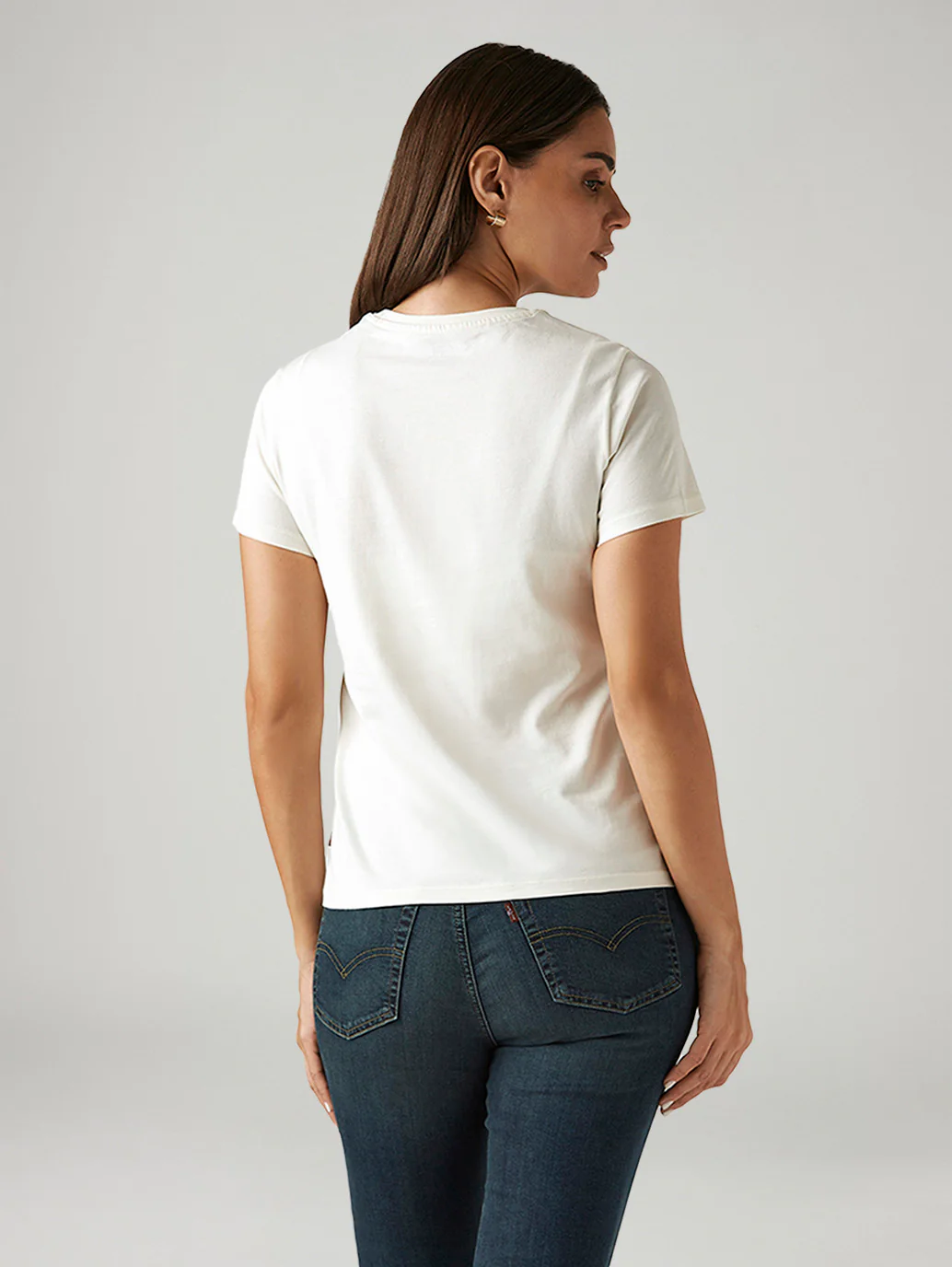 Women's Brand Logo White Crew Neck T-shirt - Image 2