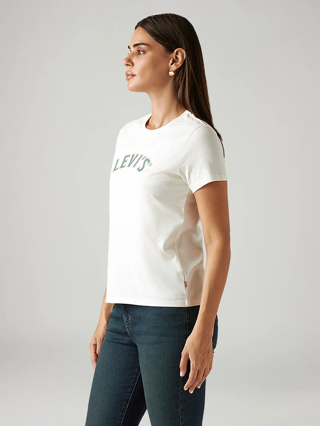 Women's Brand Logo White Crew Neck T-shirt - Image 5