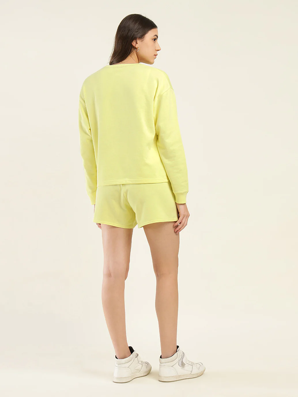Women's Brand Logo Yellow Crew Neck Co-ord Set - Image 3