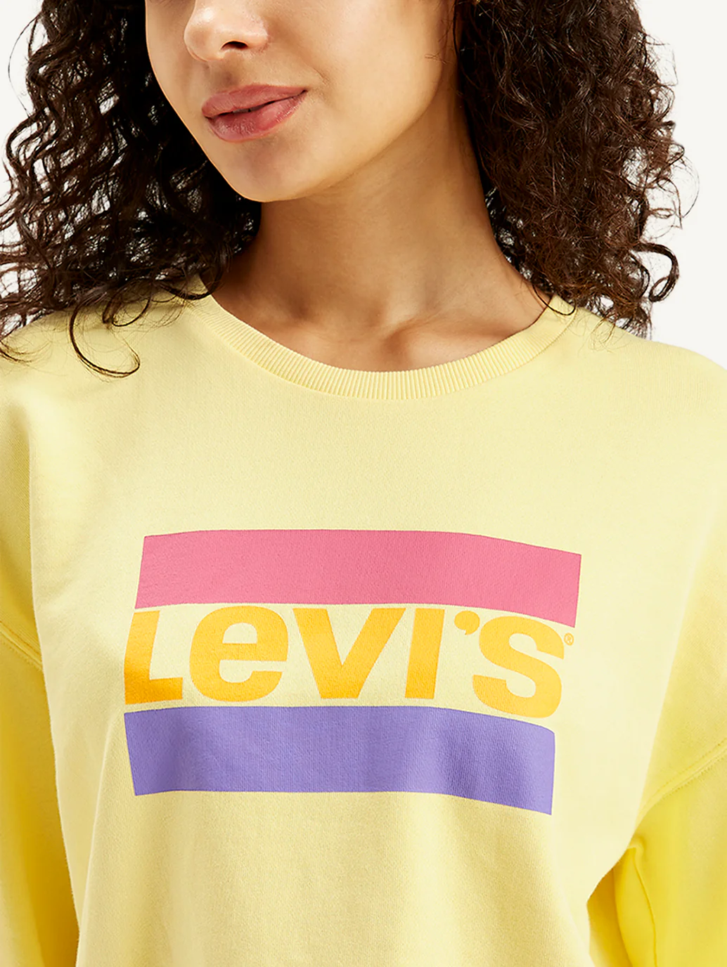 Women's Brand Logo Yellow Crew Neck Sweatshirt - Image 4