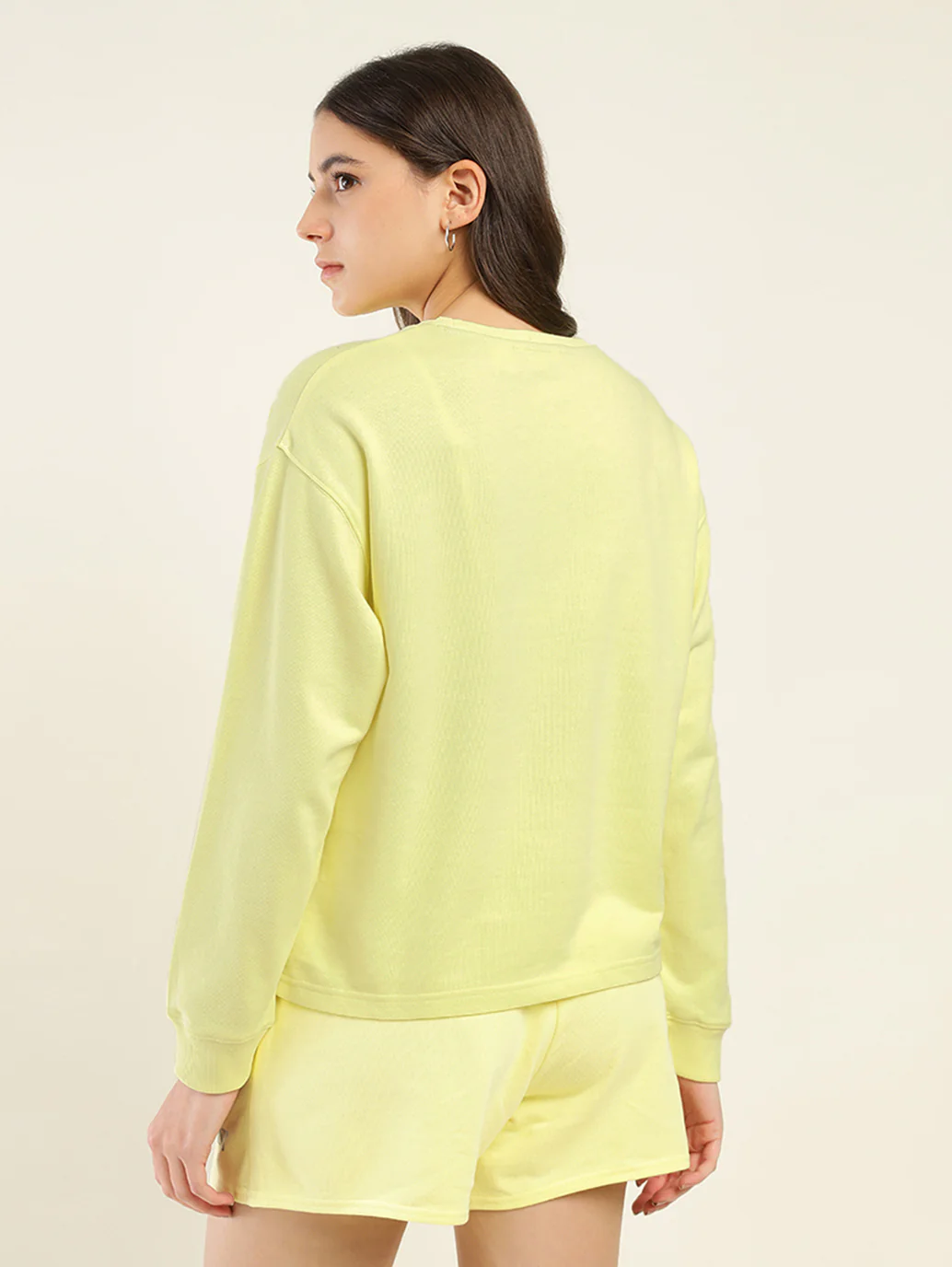 Women's Brand Logo Yellow Crew Neck Sweatshirt - Image 3