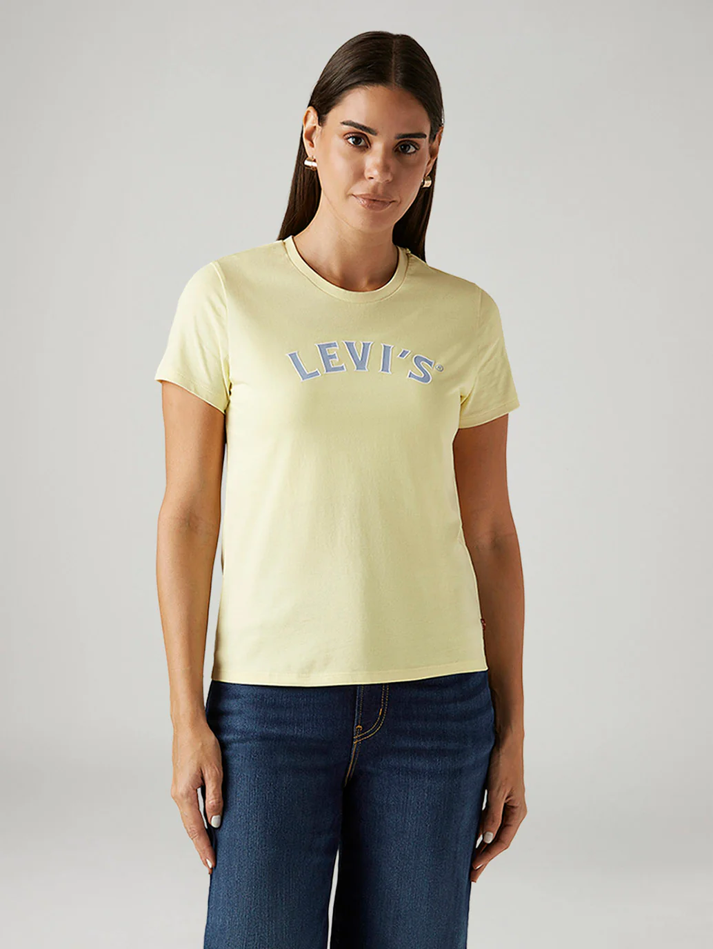 Women's Brand Logo Yellow Crew Neck T-shirt - Image 2
