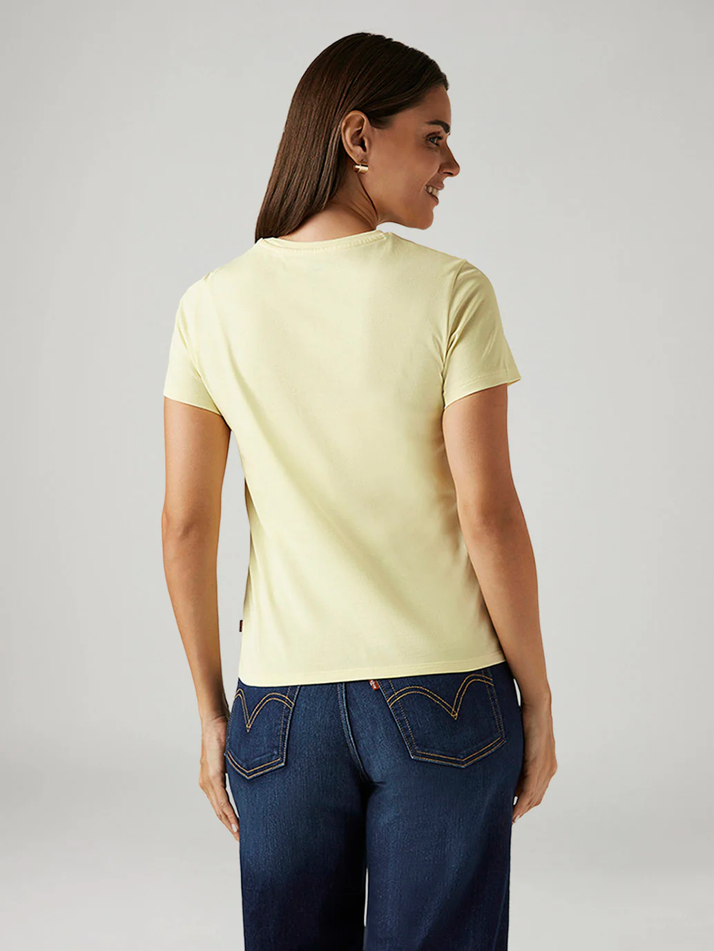 Women's Brand Logo Yellow Crew Neck T-shirt - Image 3