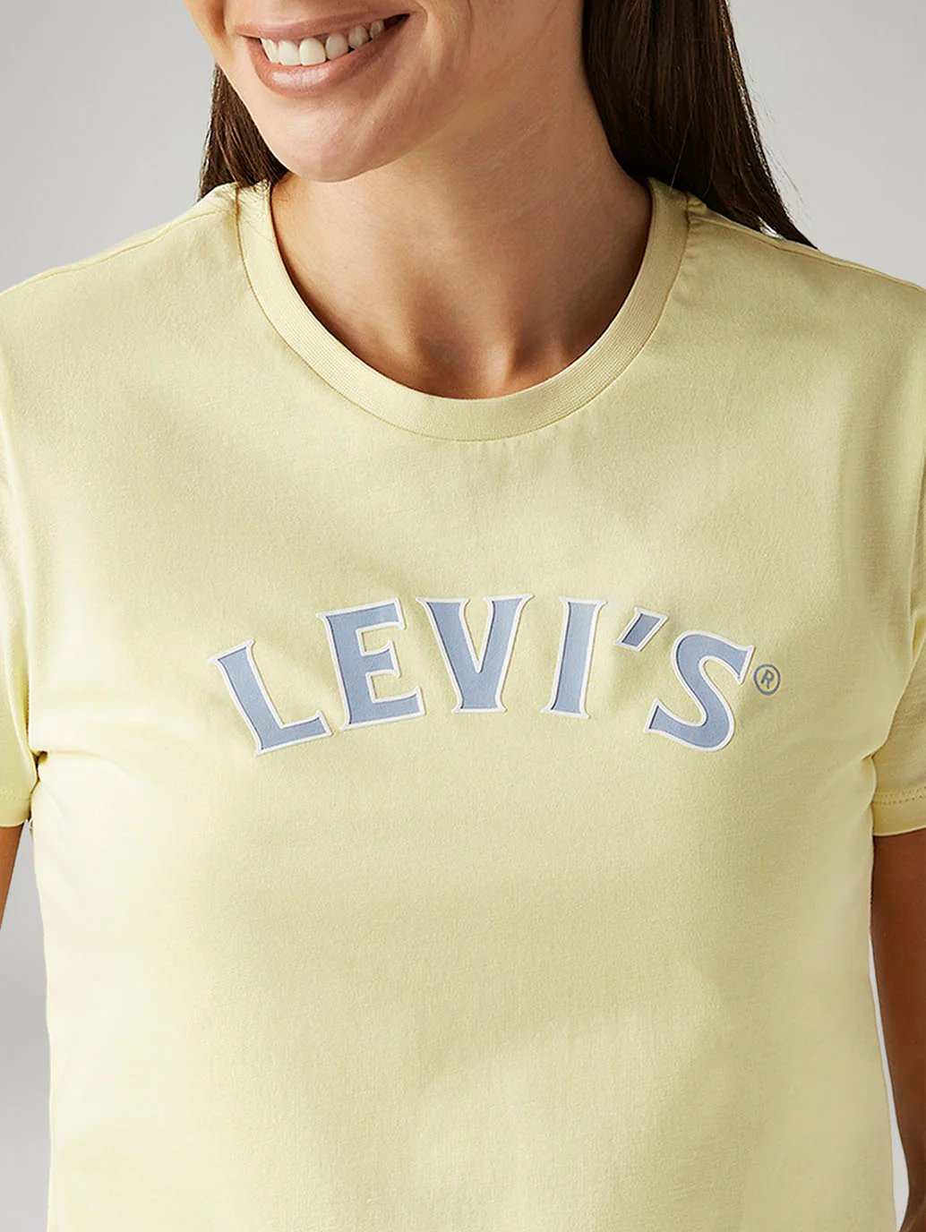 Women's Brand Logo Yellow Crew Neck T-shirt - Image 4