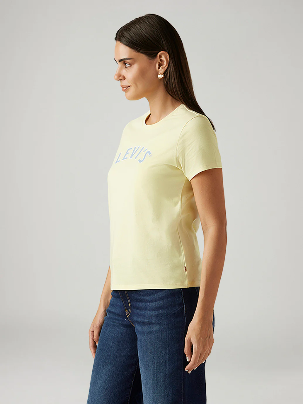 Women's Brand Logo Yellow Crew Neck T-shirt - Image 5