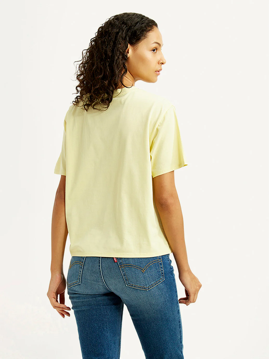 Women's Brand Logo Yellow Relaxed Fit T-shirt - Image 2