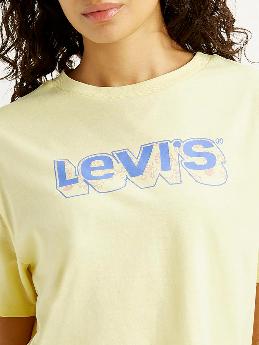 Women's Brand Logo Yellow Relaxed Fit T-shirt - Image 3