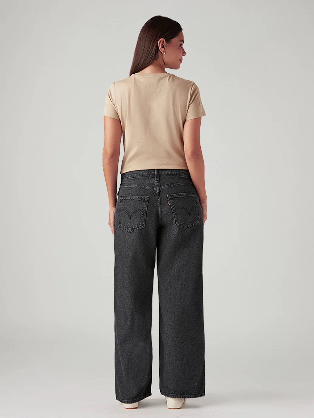 Women's Charcoal Grey Loose Fit Mid Rise Jeans - Image 3