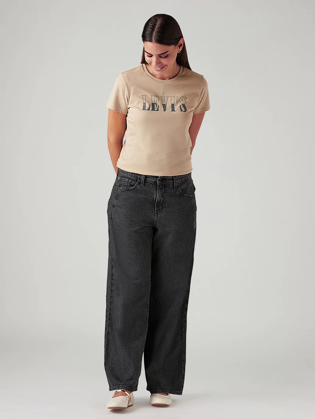 Women's Charcoal Grey Loose Fit Mid Rise Jeans - Image 6